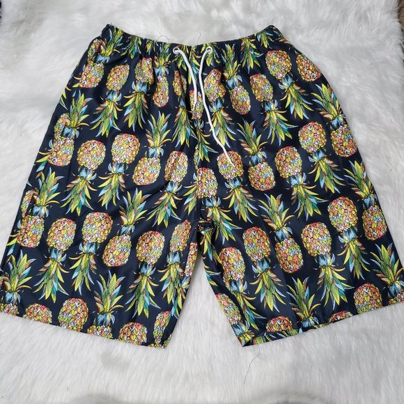 Pineapple Print Summer Shorts, XXXL - Picture 1 of 6